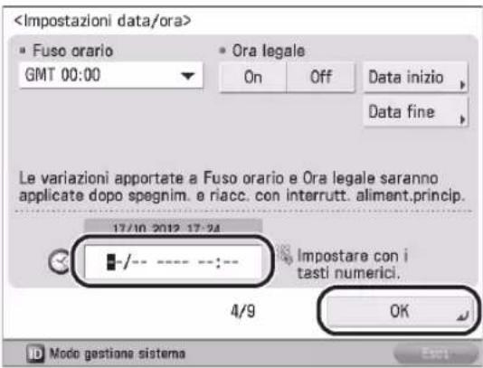 CANON imageRUNNER ADVANCE 400i - Impostazione della data e dell'ora 05 - 1