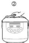 PANASONIC SR-TMJ181 - Placez le panier de cuisson dans le boîtier et fermez le couvercle extérieur. ① - 2