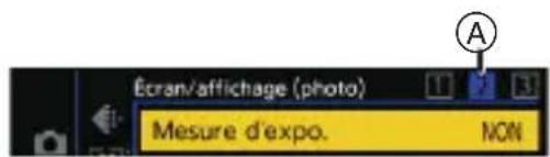 Écran/affichage (photo) Mesure d'expo. NON