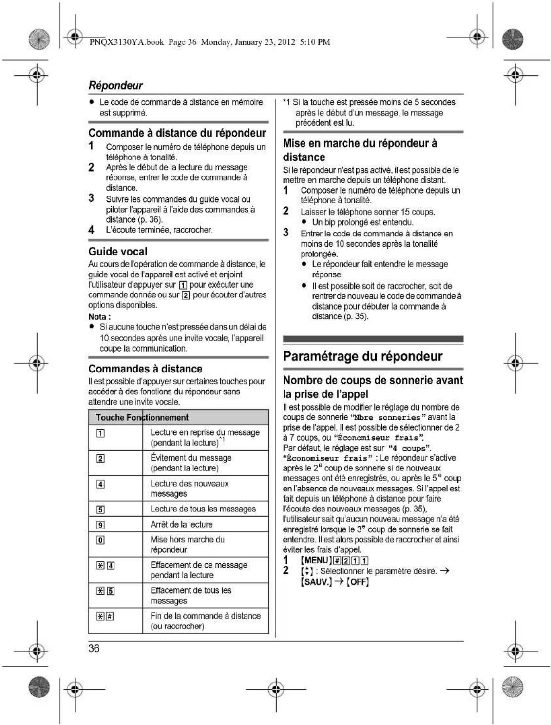 PANASONIC KX-TG4112 - Avant d'utiliser l'appareil pour la première fois, consultez "Préparatifs" à la p. 10. - 40