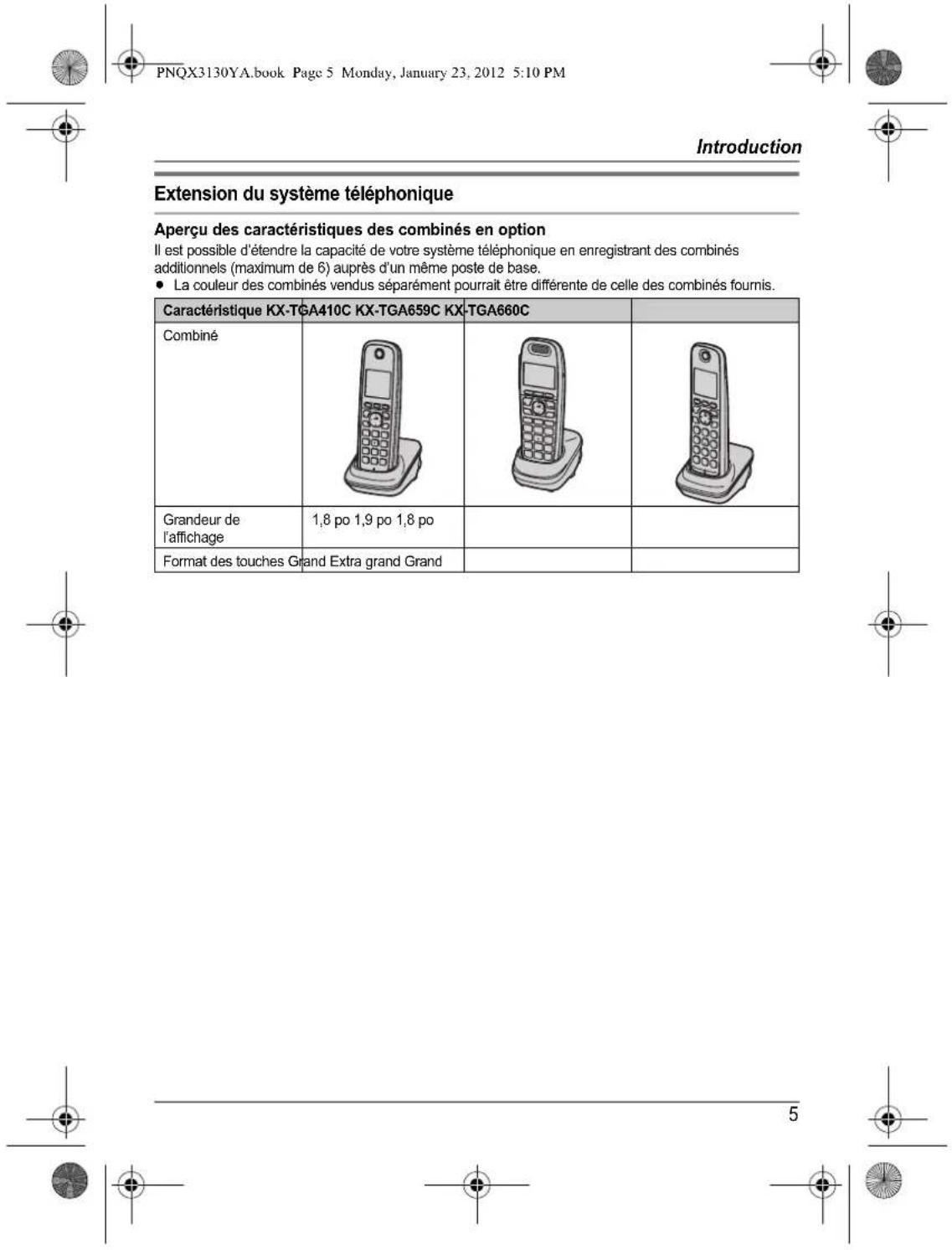 PANASONIC KX-TG4112 - Avant d'utiliser l'appareil pour la première fois, consultez "Préparatifs" à la p. 10. - 9