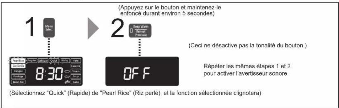 PANASONIC SR-AFM187 - ■Afin d'éliminer le signal sonore durant la cuisson, réchauffage (désactivation du bip) - 1