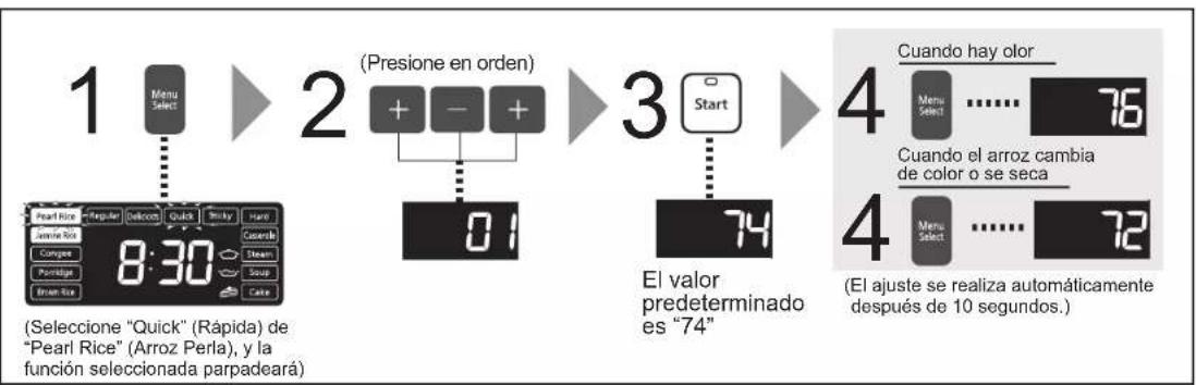 PANASONIC SR-AFM187 - Para cambiar la temperatura del modo mantener caliente (la temperatura predeterminada es 74) - 1