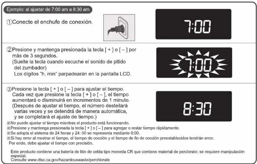 PANASONIC SR-AFM187 - Ajuste el tiempo actual - 1