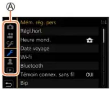 Mém. rég. pers Régé.hori. Heure mond. Date voyage Wi-Fi Bluetooth Témoin connex, sans fil Bip OUI