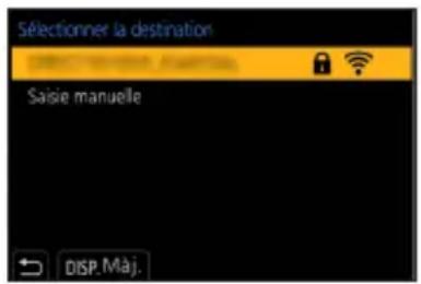 Sélectionner la destination Saisie manuelle DISP. Maj.