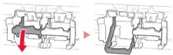 CANON PIXMA TS3452 - Lower the ink cartridge lock lever on the left-hand side. - 1