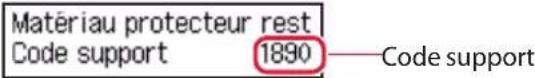 Matériau protecteur rest Code support 1890 Code support