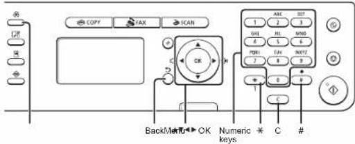CANON i-SENSYS MF4430 - Navigation i menuen og tekstindlæsningsmetode Navigere i menyen og tekstinnskrivingsmetode Valikossa siirtyminen ja tekstinsyöttötapa Navigering i menyn och textinmatningsmetod - 1