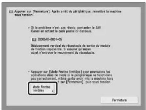 CANON imagePRESS C9010VP - Si un message s'affiche au bas de l'écran : - 3