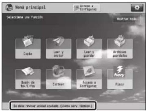 CANON imagePRESS C9010VP - Si se muestra un mensaje en la parte inferior de la pantalla: - 4