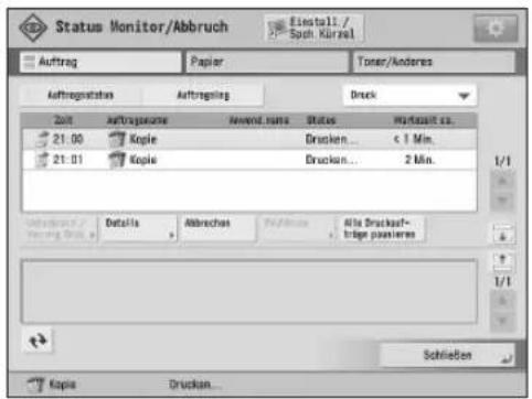 CANON imagePRESS C9010VP - [Auftrag]-Bildschirm - 1