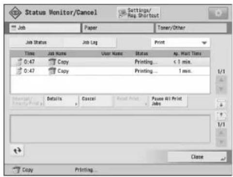 CANON imagePRESS C9010VP - [Job] screen - 1