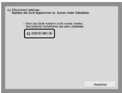 CANON imagePRESS C9010VP - Notieren Sie den Fehlercode. - 1