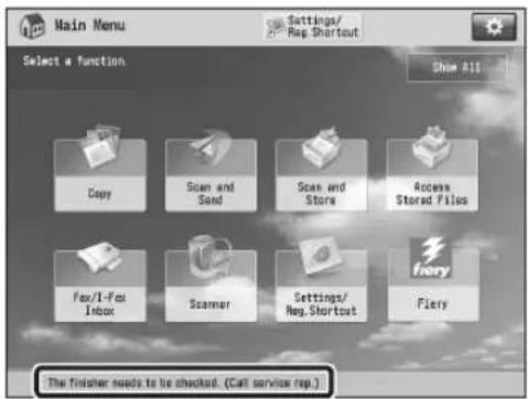 CANON imagePRESS C9010VP - If a message is displayed on the bottom of the screen: - 4