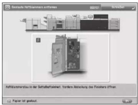 CANON imagePRESS C9010VP - Beheben von Papierstaus und Heftklammernstaus - 2