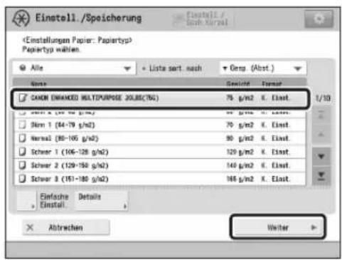 CANON imagePRESS C9010VP - SpeichernanwenderdefinierterPapiertypen - 3