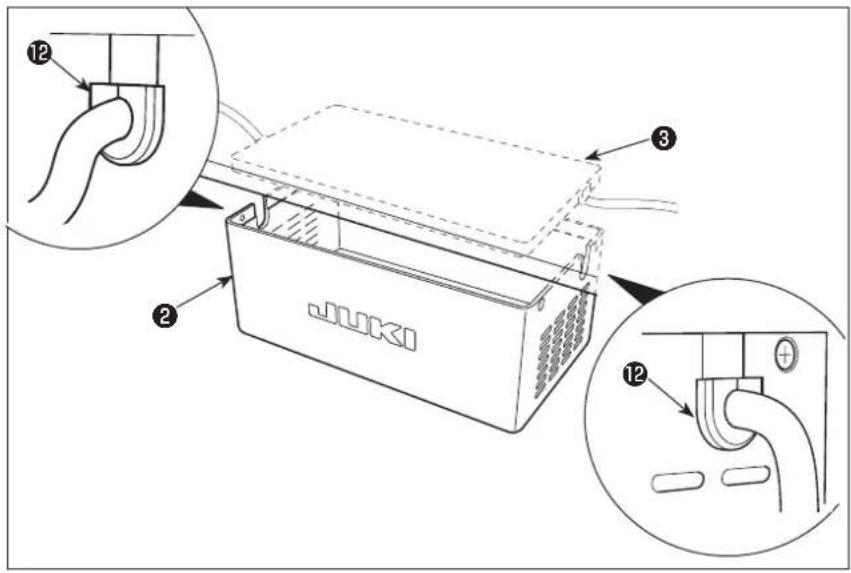 JUKI LZ-2280B - Comment installer la boîte du réacteur [Uniquement pour les modèles de type UE] - 9