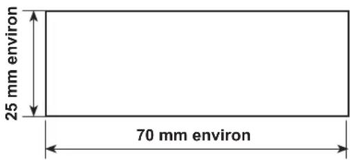 25 mm environ 70 mm environ