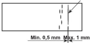 Min. 0,5 mm Max. 1 mm