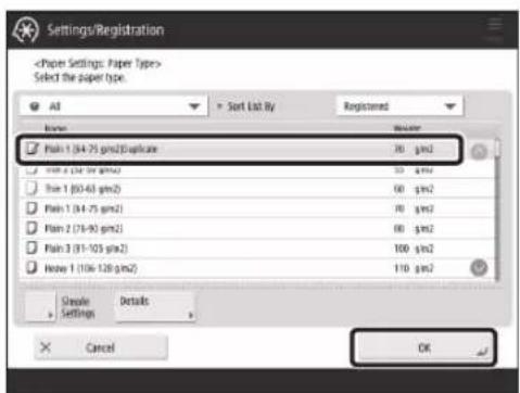 CANON imagePRESS C170 - Registering Custom Paper Types - 3