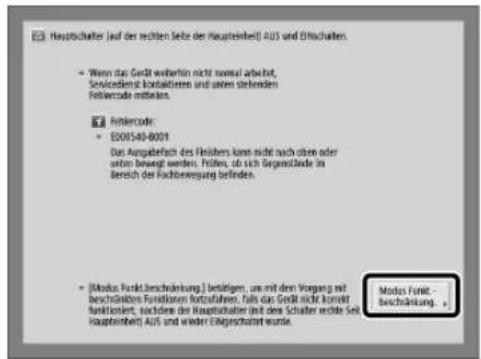 CANON imagePRESS C170 - Funktionsbeschränkung angezeigt wird: - 3