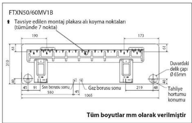 DAIKIN RXN50MV1B - Montaj Levhasının Monte Edilmesi - 4