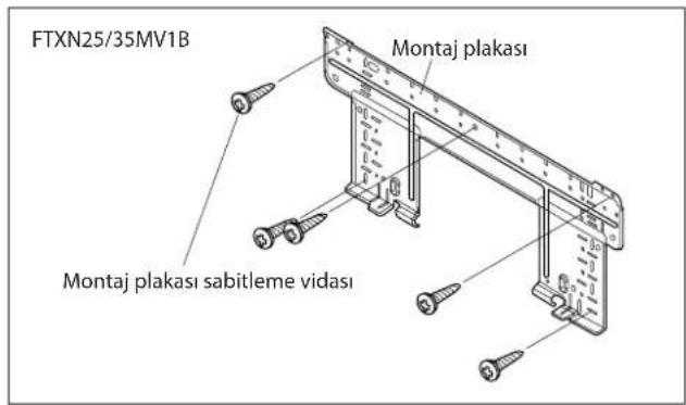DAIKIN RXN50MV1B - Montaj Levhasının Monte Edilmesi - 1