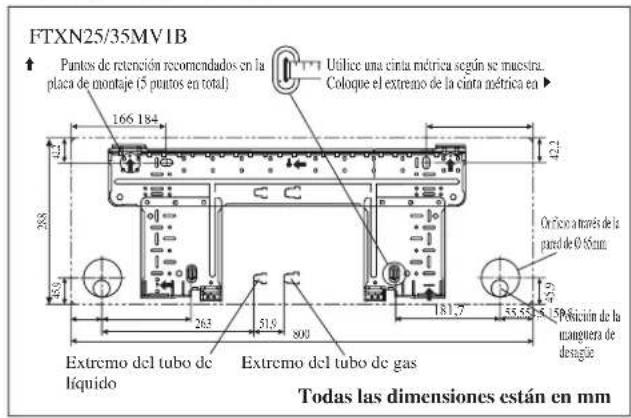 DAIKIN RXN50MV1B - Montaje De La Placa De Instalación - 3