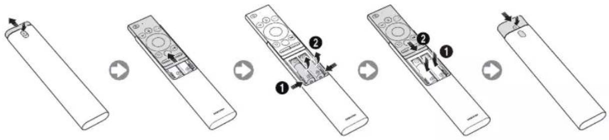 SAMSUNG UE50NU7449U - Einsetzen der Batterien in die Samsung Smart Remote - 1