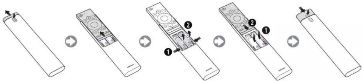 SAMSUNG UE50NU7449U - Insertion des piles dans le Samsung Smart Remote - 1