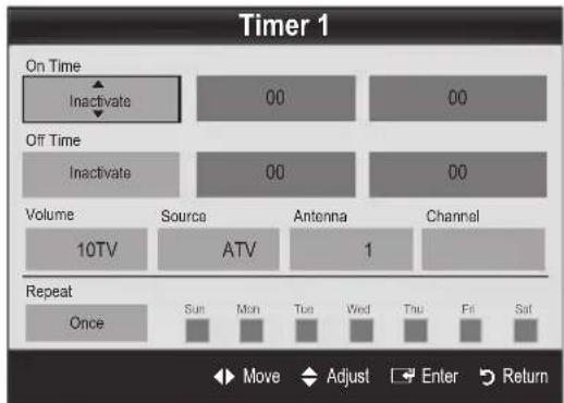 SAMSUNG PS50C6900YK - Nastavitev vklopa / izklopa casovnika - 1
