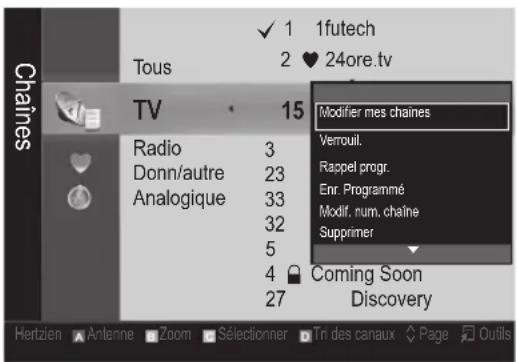 SAMSUNG PS50C6900YK - Mes chaînes - 1