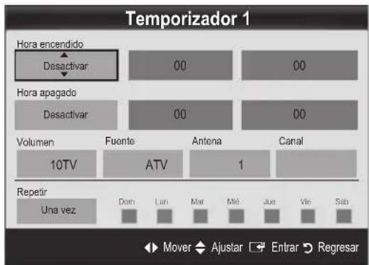 SAMSUNG PS50C6900YK - Activación y desactivación del temporizador - 1