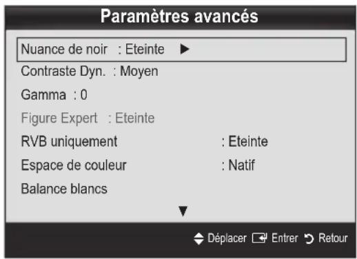 SAMSUNG PS50C6900YK - Paramètres avances - 1