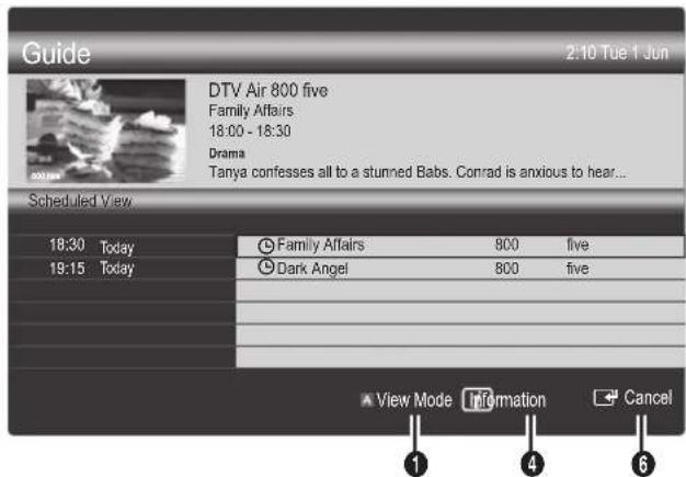 SAMSUNG PS50C6900YK - Uporaba moznosti Scheduled View - 1