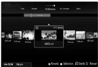 SAMSUNG LA46B650T1R - Tri de la liste des films - 1