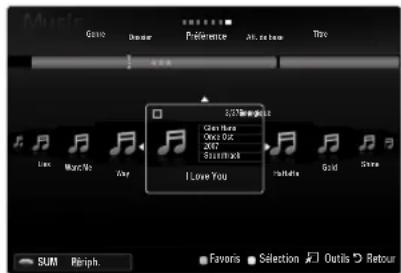 SAMSUNG LA46B650T1R - Tri de la liste de musiques - 1