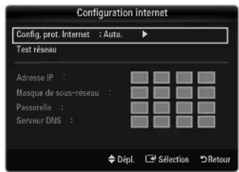 SAMSUNG LA46B650T1R - Configuration internet-Auto. - 1