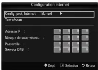 SAMSUNG LA46B650T1R - Configuration internet-Manuel - 1