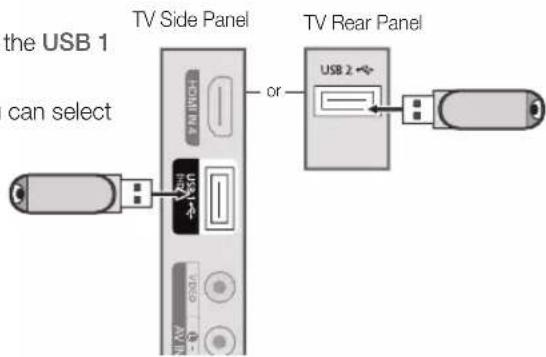 SAMSUNG LA40C550J1W - Connecting a USB Device - 1