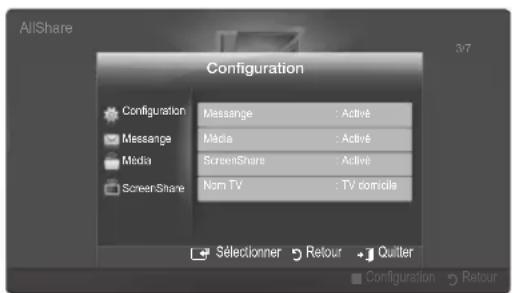 SAMSUNG LA40C550J1W - Configuration - 1