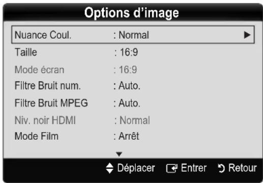 SAMSUNG LA40C550J1W - Options d'image - 1