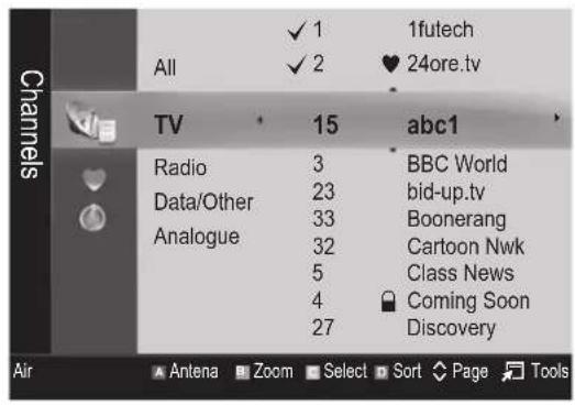 SAMSUNG LA40C550J1W - Channel Manager - 1