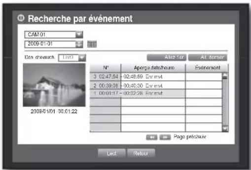 SAMSUNG SHR-6160 - Recherche par événement - 1