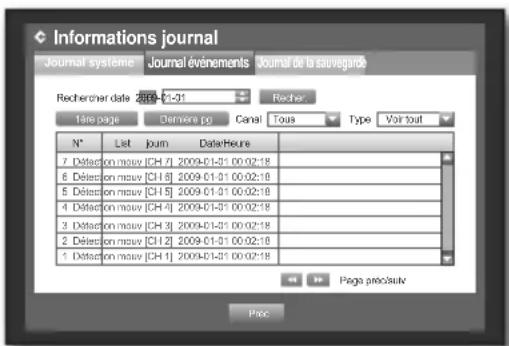 SAMSUNG SHR-6160 - Journal événements - 1
