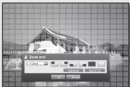 SAMSUNG SHR-6160 - Réglage de la zone de détection de mouvement - 1
