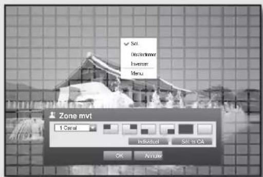SAMSUNG SHR-7160 - Réglage de la zone de détection de mouvement - 1