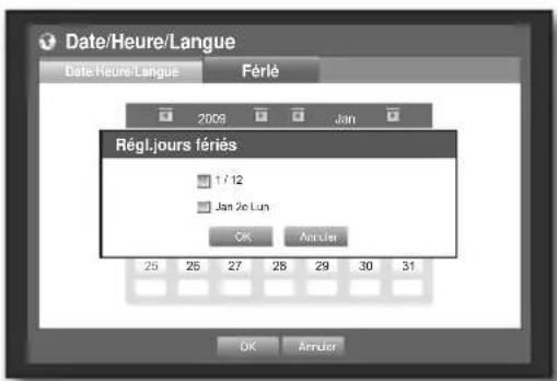 SAMSUNG SHR-7160 - Réglage des jours fériés - 2