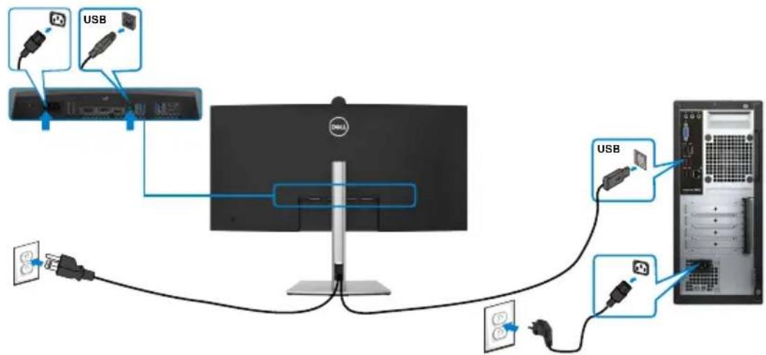 DELL P3424WEB - Pour connecter votre moniteur à un ordinateur : - 7